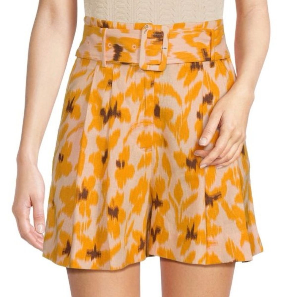 Yellow Floral high waist women’s shorts